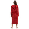 RONGTAI Womens Long Robes Plush Fleece Nightgown Thick Hooded Bathrobe With Pockets Fluffy Sleepwear For Men