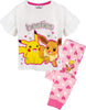 Pokemon Pyjamas Pikachu & Eevee Frill Sleeve Long or Short Leg Girls Pjs