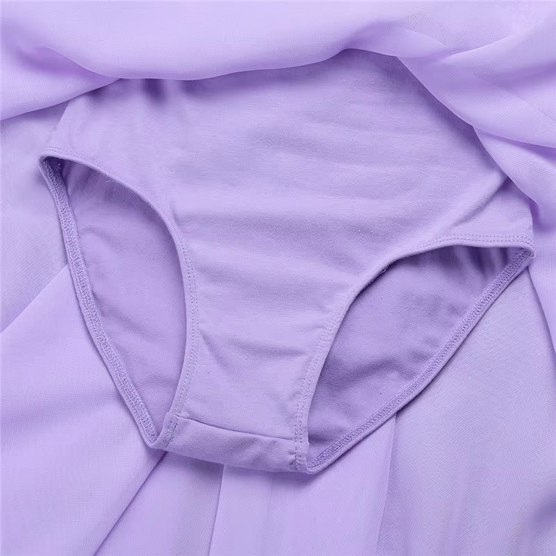 Kid Teens Chiffon Sequins Adjustable Strap Ballet Tutu Dance Leotard Dress Ballerina Cute Girls Gymnastics Leotard Dress