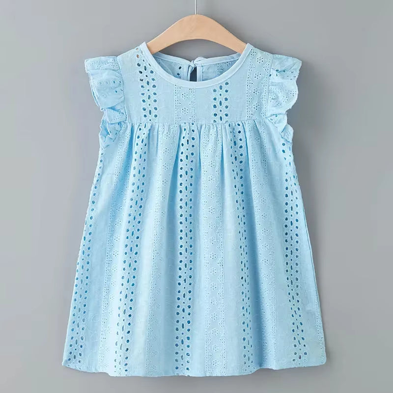 Girls Dress New Summer Brand Girls Casual Kids Princess Dress Hollow Party Dress Children Clothing for 3 7Y