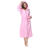 RONGTAI Womens Long Robes Plush Fleece Nightgown Thick Hooded Bathrobe With Pockets Fluffy Sleepwear For Men