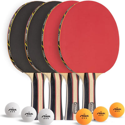 Performance 2 or 4 Player Table Tennis Set – USATT Approved Rackets and 3-Star Balls – 5-Ply Blade & Flared Handle – Perfect for Skill Development