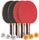 Performance 2 or 4 Player Table Tennis Set – USATT Approved Rackets and 3-Star Balls – 5-Ply Blade & Flared Handle – Perfect for Skill Development