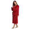 RONGTAI Womens Long Robes Plush Fleece Nightgown Thick Hooded Bathrobe With Pockets Fluffy Sleepwear For Men